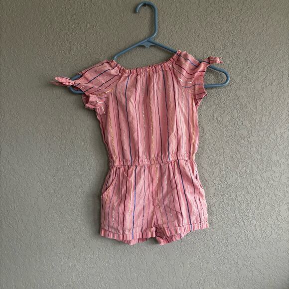 Oshkosh 3t Girls Summer Romper Outfit Pink Striped - Picture 1 of 8